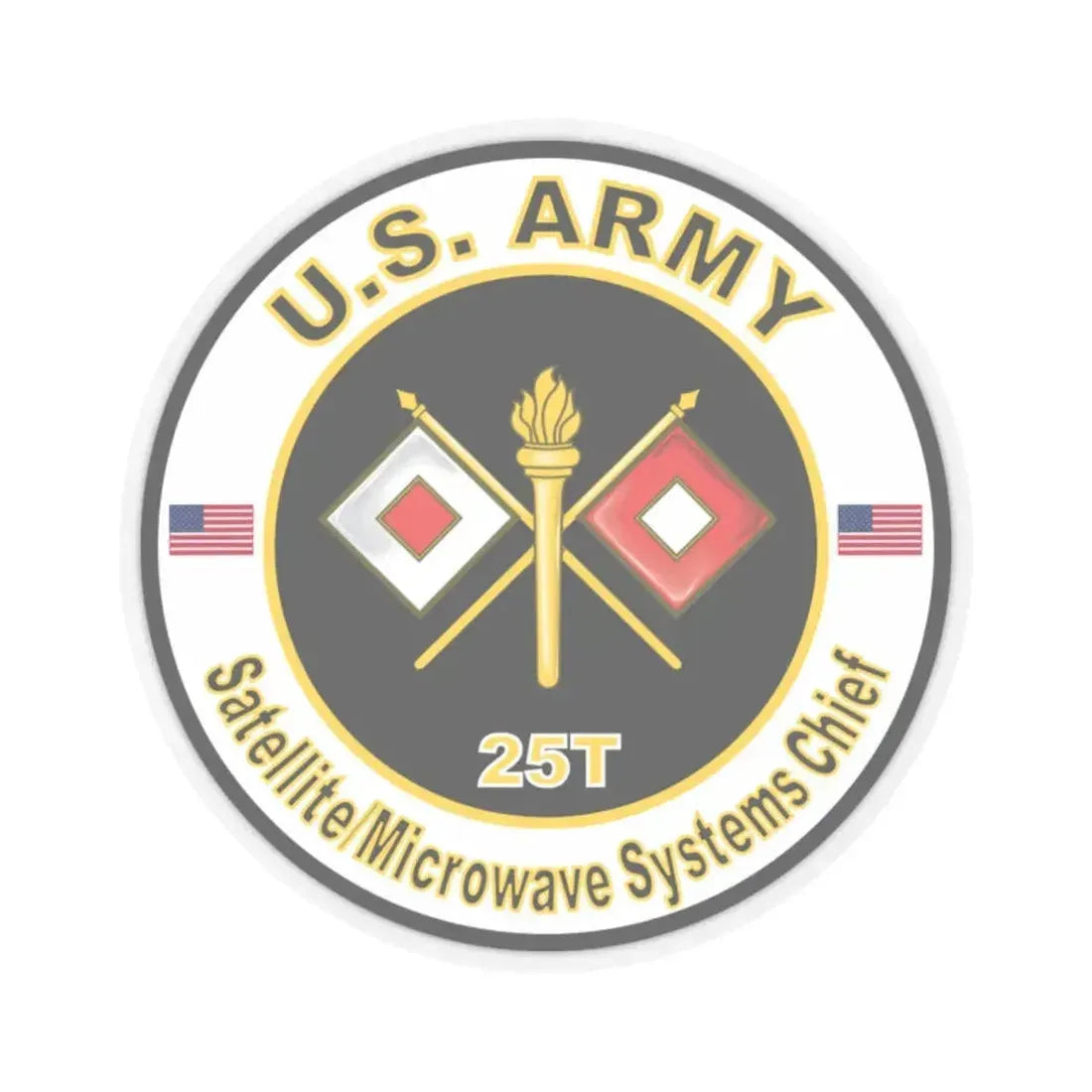 MOS 25T Satellite Microwave Systems Specialist (U.S. Army) STICKER Vinyl Kiss-Cut Decal 2 Inch Transparent - The Sticker Space