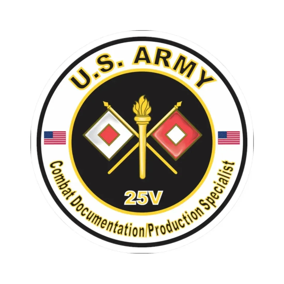 MOS 25V Combat Documentation Production Specialist (U.S. Army) STICKER Vinyl Kiss-Cut Decal - The Sticker Space