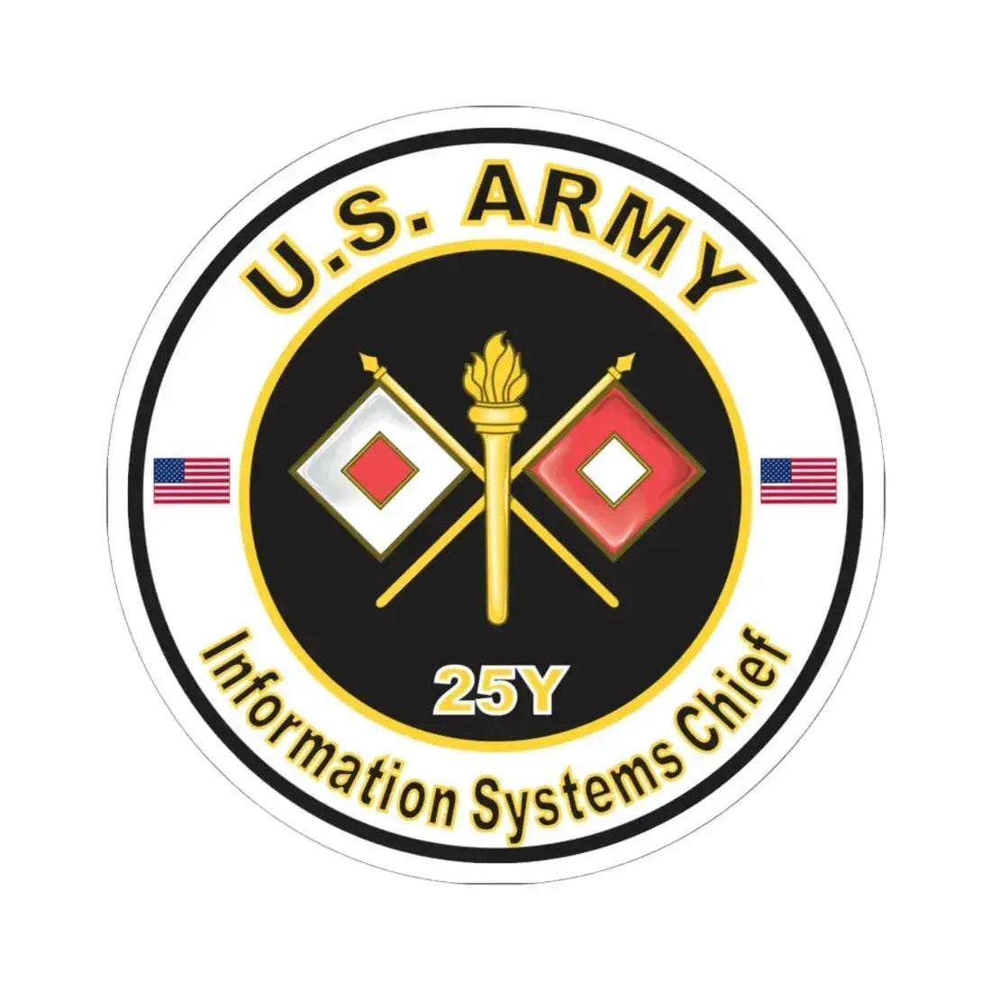 MOS 25Y Information Systems Chief (U.S. Army) STICKER Vinyl Kiss-Cut Decal 6 Inch White - The Sticker Space
