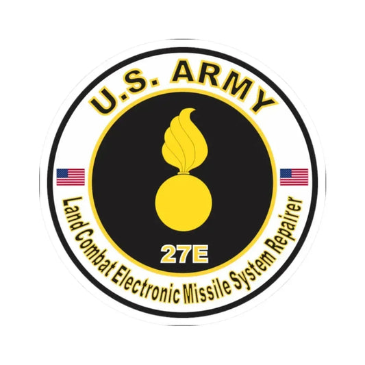 MOS 27E Land Combat Electronic Missile System Repairer (U.S. Army) STICKER Vinyl Kiss-Cut Decal 2 Inch White - The Sticker Space