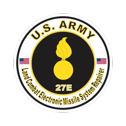 MOS 27E Land Combat Electronic Missile System Repairer (U.S. Army) STICKER Vinyl Kiss-Cut Decal 3 Inch White - The Sticker Space