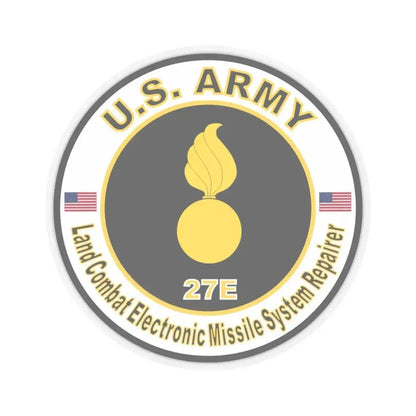 MOS 27E Land Combat Electronic Missile System Repairer (U.S. Army) STICKER Vinyl Kiss-Cut Decal 4 Inch Transparent - The Sticker Space