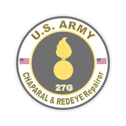 MOS 27G CHAPARAL and REDEYE Repairer (U.S. Army) STICKER Vinyl Kiss-Cut Decal 2 Inch Transparent - The Sticker Space