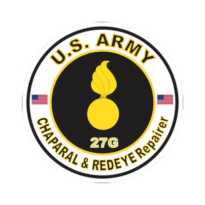 MOS 27G CHAPARAL and REDEYE Repairer (U.S. Army) STICKER Vinyl Kiss-Cut Decal 2 Inch White - The Sticker Space