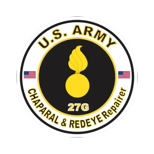 MOS 27G CHAPARAL and REDEYE Repairer (U.S. Army) STICKER Vinyl Kiss-Cut Decal 2 Inch White - The Sticker Space