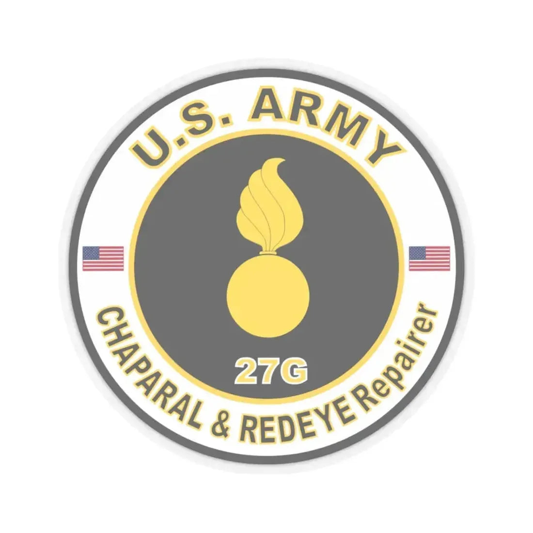 MOS 27G CHAPARAL and REDEYE Repairer (U.S. Army) STICKER Vinyl Kiss-Cut Decal 3 Inch Transparent - The Sticker Space