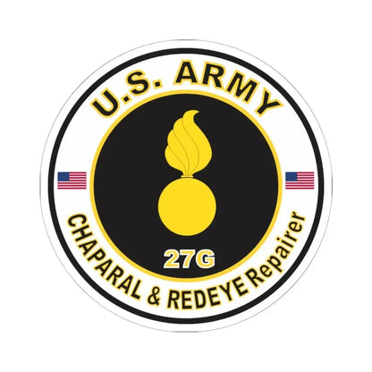 MOS 27G CHAPARAL and REDEYE Repairer (U.S. Army) STICKER Vinyl Kiss-Cut Decal 6 Inch White - The Sticker Space