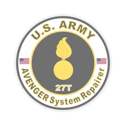 MOS 27T AVENGER System Repairer (U.S. Army) STICKER Vinyl Kiss-Cut Decal 3 Inch Transparent - The Sticker Space