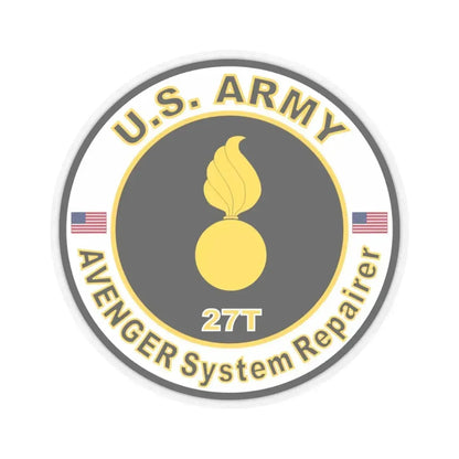 MOS 27T AVENGER System Repairer (U.S. Army) STICKER Vinyl Kiss-Cut Decal 4 Inch Transparent - The Sticker Space