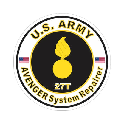 MOS 27T AVENGER System Repairer (U.S. Army) STICKER Vinyl Kiss-Cut Decal 4 Inch White - The Sticker Space