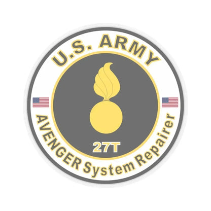 MOS 27T AVENGER System Repairer (U.S. Army) STICKER Vinyl Kiss-Cut Decal 6 Inch Transparent - The Sticker Space