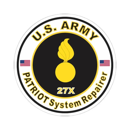 MOS 27X PATRIOT System Repairer (U.S. Army) STICKER Vinyl Kiss-Cut Decal 6 Inch White - The Sticker Space