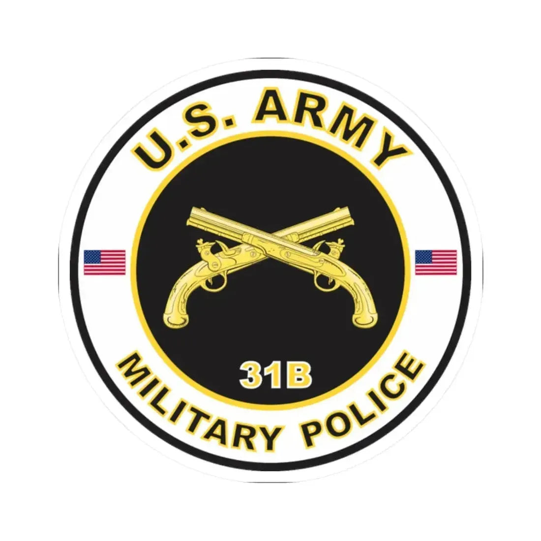 MOS 31B Military Police (U.S. Army) STICKER Vinyl Kiss-Cut Decal 2 Inch White - The Sticker Space