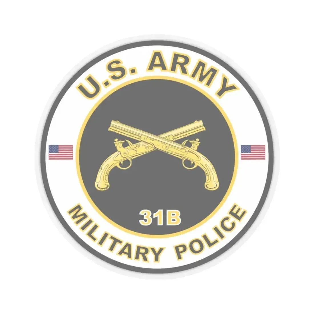 MOS 31B Military Police (U.S. Army) STICKER Vinyl Kiss-Cut Decal 3 Inch Transparent - The Sticker Space