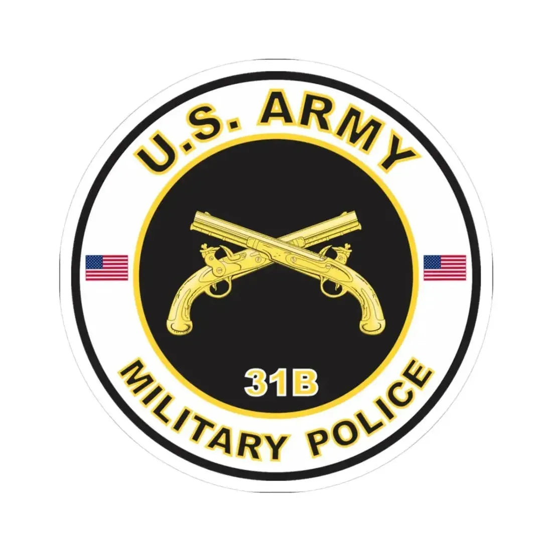 MOS 31B Military Police (U.S. Army) STICKER Vinyl Kiss-Cut Decal 3 Inch White - The Sticker Space