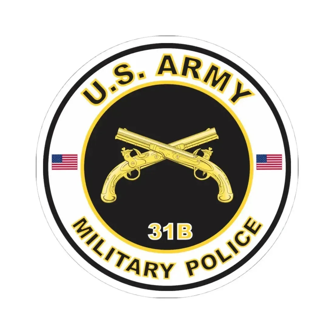MOS 31B Military Police (U.S. Army) STICKER Vinyl Kiss-Cut Decal 4 Inch White - The Sticker Space