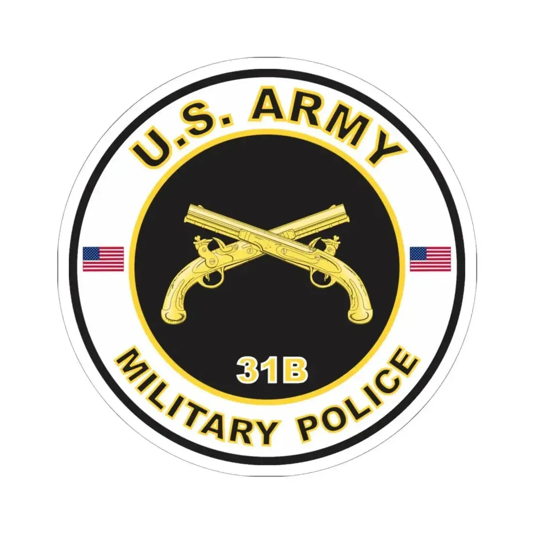 MOS 31B Military Police (U.S. Army) STICKER Vinyl Kiss-Cut Decal 6 Inch White - The Sticker Space