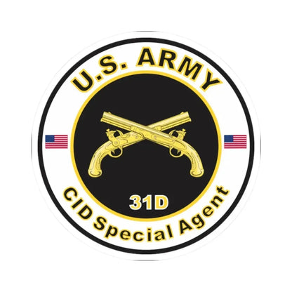 MOS 31D CID Special Agent (U.S. Army) STICKER Vinyl Kiss-Cut Decal 2 Inch White - The Sticker Space