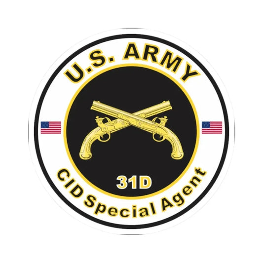 MOS 31D CID Special Agent (U.S. Army) STICKER Vinyl Kiss-Cut Decal 2 Inch White - The Sticker Space