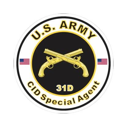 MOS 31D CID Special Agent (U.S. Army) STICKER Vinyl Kiss-Cut Decal 3 Inch White - The Sticker Space