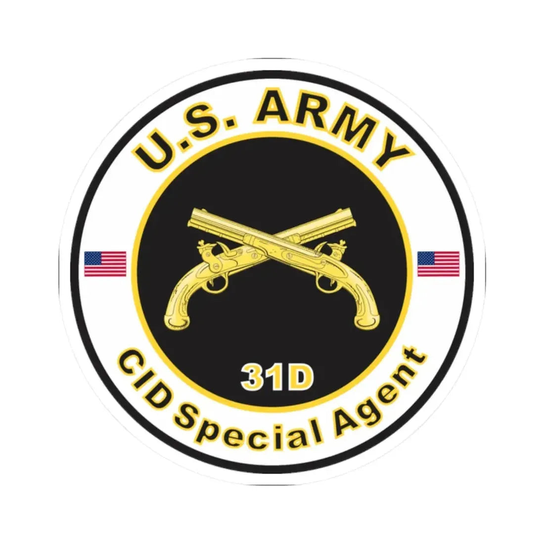 MOS 31D CID Special Agent (U.S. Army) STICKER Vinyl Kiss-Cut Decal - The Sticker Space