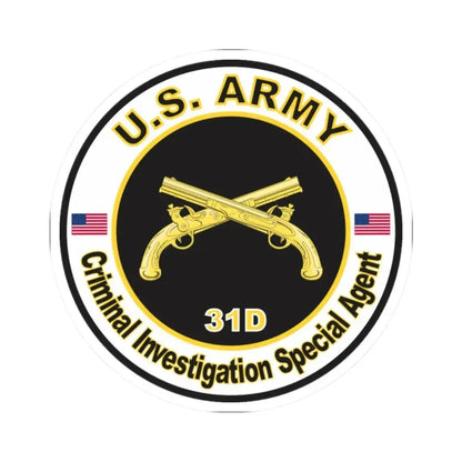 MOS 31D Criminal Investigation Special Agent (U.S. Army) STICKER Vinyl Kiss-Cut Decal 2 Inch White - The Sticker Space