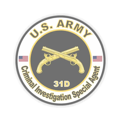 MOS 31D Criminal Investigation Special Agent (U.S. Army) STICKER Vinyl Kiss-Cut Decal 6 Inch Transparent - The Sticker Space
