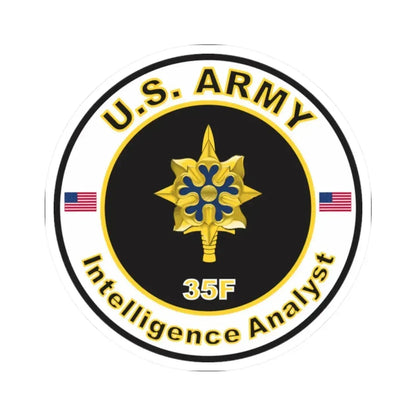 MOS 35F Intelligence Analyst (U.S. Army) STICKER Vinyl Kiss-Cut Decal 2 Inch White - The Sticker Space