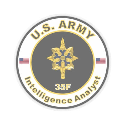 MOS 35F Intelligence Analyst (U.S. Army) STICKER Vinyl Kiss-Cut Decal 4 Inch Transparent - The Sticker Space