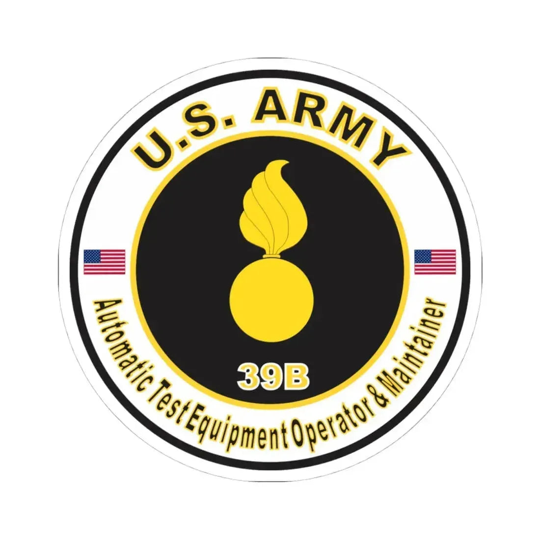 MOS 39B Automatic Test Equipment Operator and Maintainer (U.S. Army) STICKER Vinyl Kiss-Cut Decal 4 Inch White - The Sticker Space