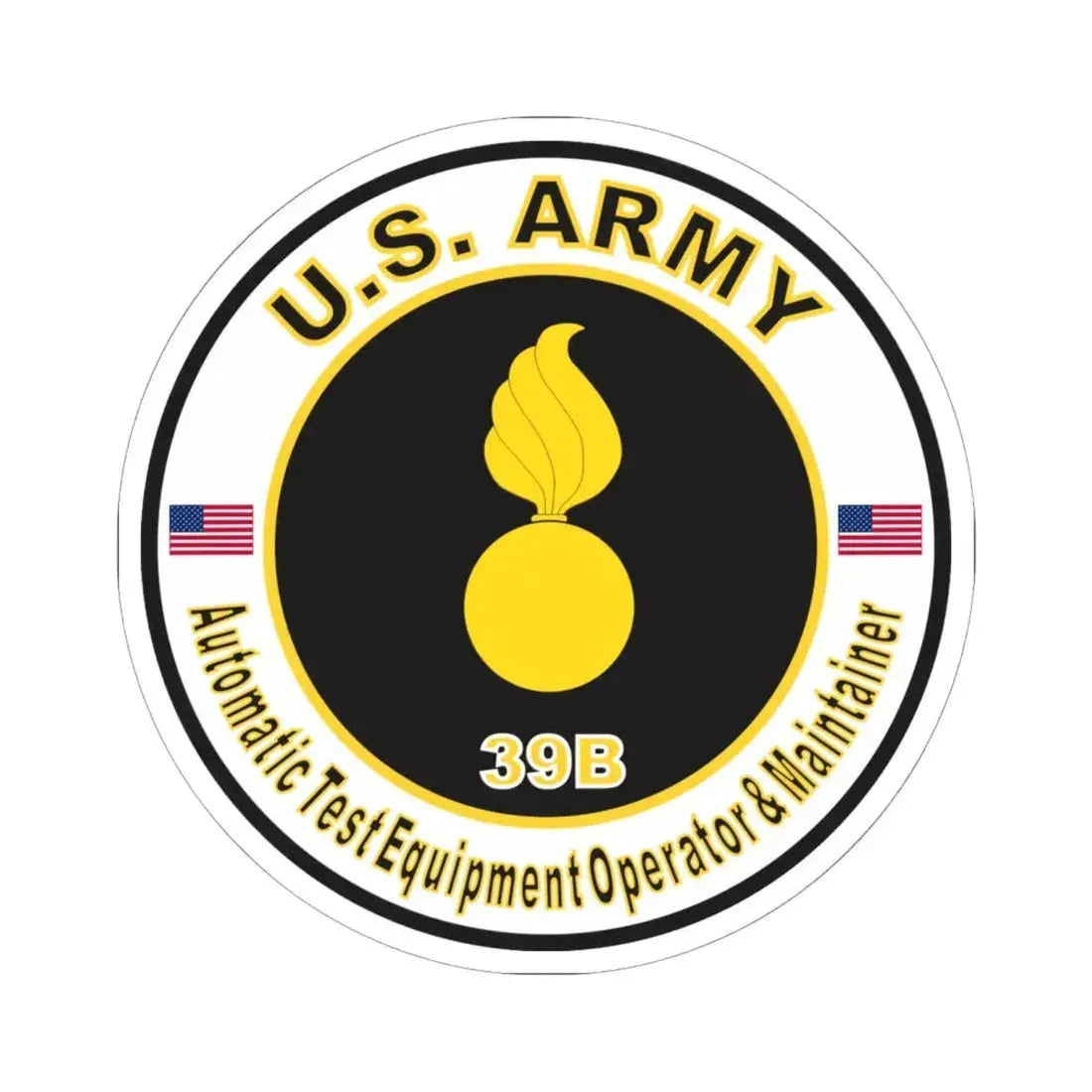 MOS 39B Automatic Test Equipment Operator and Maintainer (U.S. Army) STICKER Vinyl Kiss-Cut Decal 6 Inch White - The Sticker Space