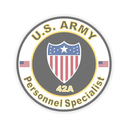 MOS 42A Personnel Specialist (U.S. Army) STICKER Vinyl Kiss-Cut Decal 2 Inch Transparent - The Sticker Space