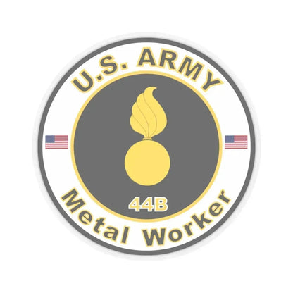 MOS 44B Metal Worker (U.S. Army) STICKER Vinyl Kiss-Cut Decal 4 Inch Transparent - The Sticker Space