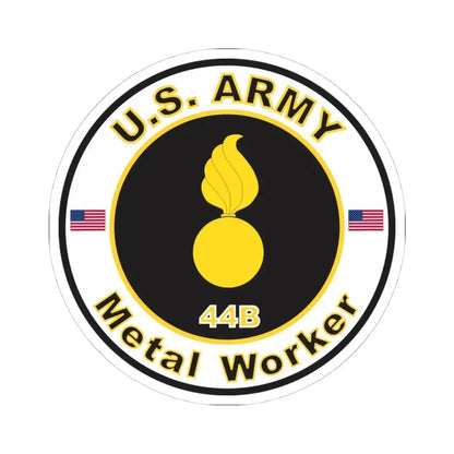 MOS 44B Metal Worker (U.S. Army) STICKER Vinyl Kiss-Cut Decal 4 Inch White - The Sticker Space