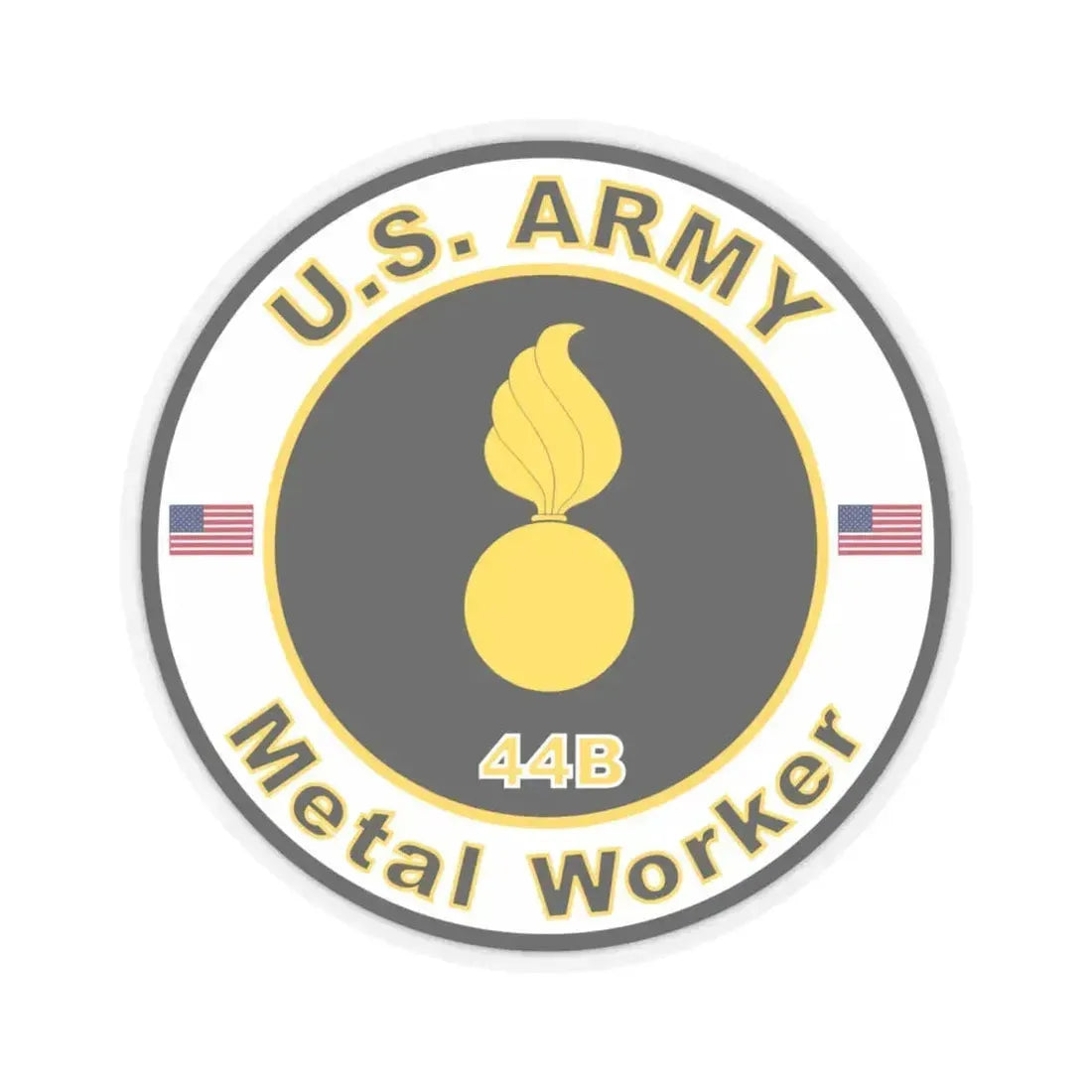 MOS 44B Metal Worker (U.S. Army) STICKER Vinyl Kiss-Cut Decal 6 Inch Transparent - The Sticker Space