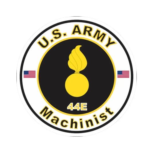 MOS 44E Machinist (U.S. Army) STICKER Vinyl Kiss-Cut Decal 2 Inch White - The Sticker Space