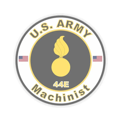 MOS 44E Machinist (U.S. Army) STICKER Vinyl Kiss-Cut Decal 4 Inch Transparent - The Sticker Space