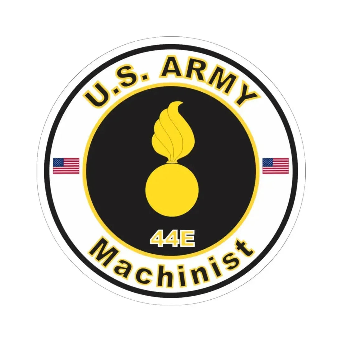 MOS 44E Machinist (U.S. Army) STICKER Vinyl Kiss-Cut Decal 6 Inch White - The Sticker Space