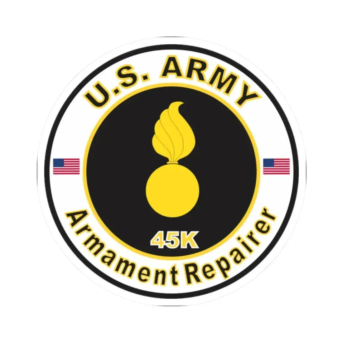MOS 45K Armament Repairer (U.S. Army) STICKER Vinyl Kiss-Cut Decal 2 Inch White - The Sticker Space