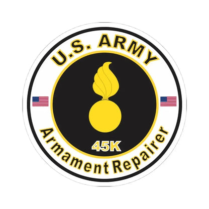 MOS 45K Armament Repairer (U.S. Army) STICKER Vinyl Kiss-Cut Decal 4 Inch White - The Sticker Space