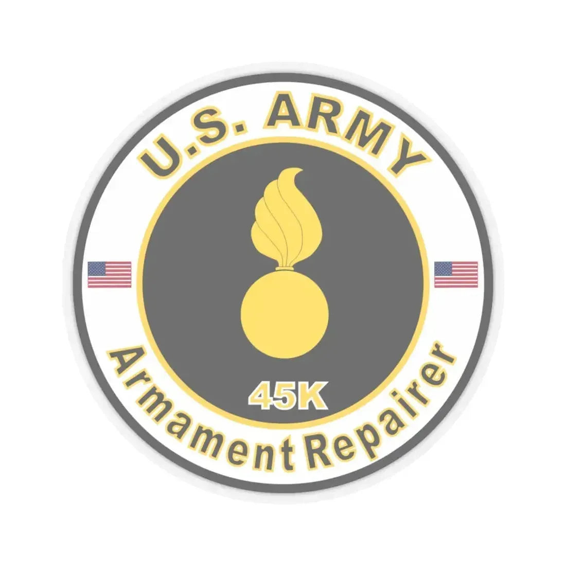 MOS 45K Armament Repairer (U.S. Army) STICKER Vinyl Kiss-Cut Decal 6 Inch Transparent - The Sticker Space