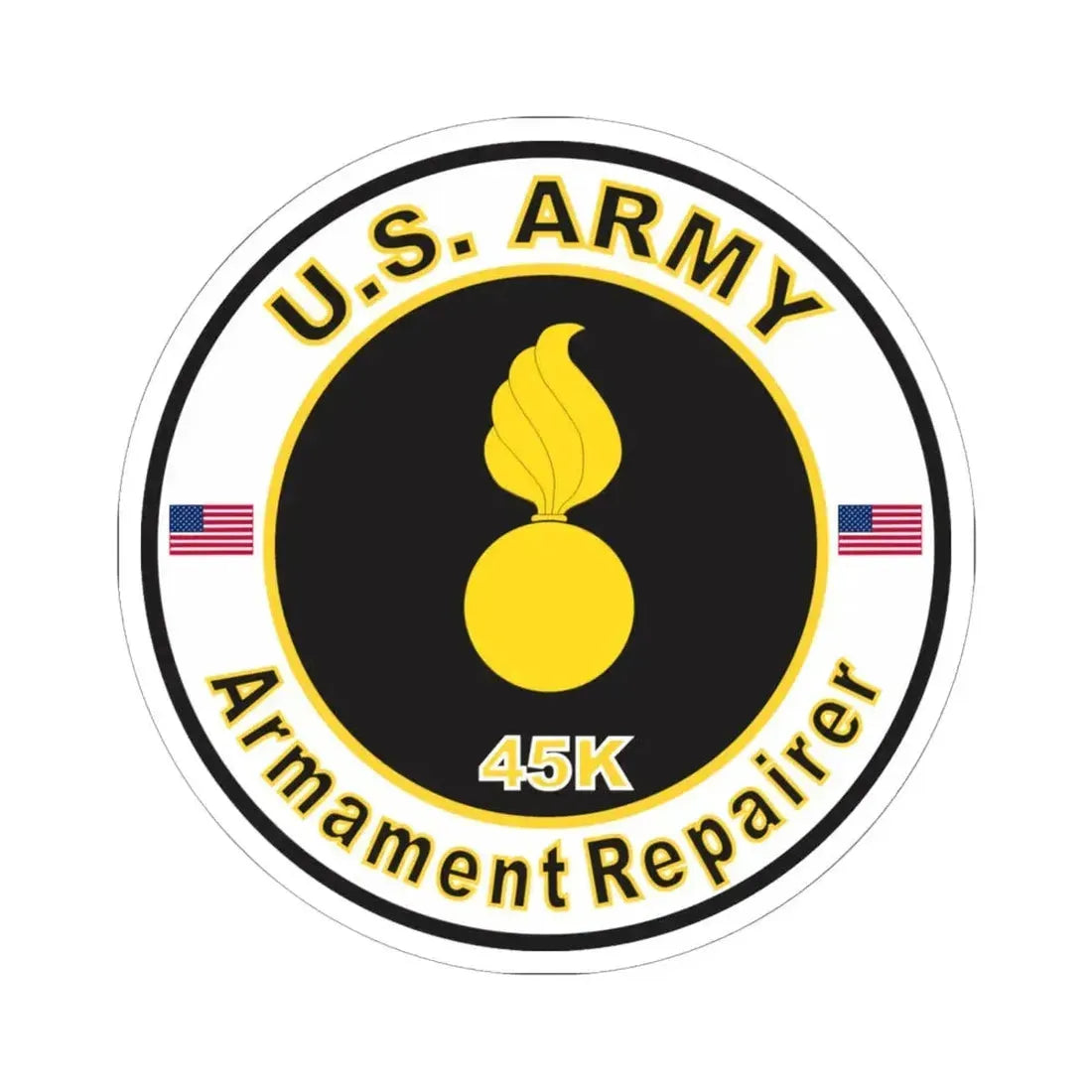 MOS 45K Armament Repairer (U.S. Army) STICKER Vinyl Kiss-Cut Decal 6 Inch White - The Sticker Space