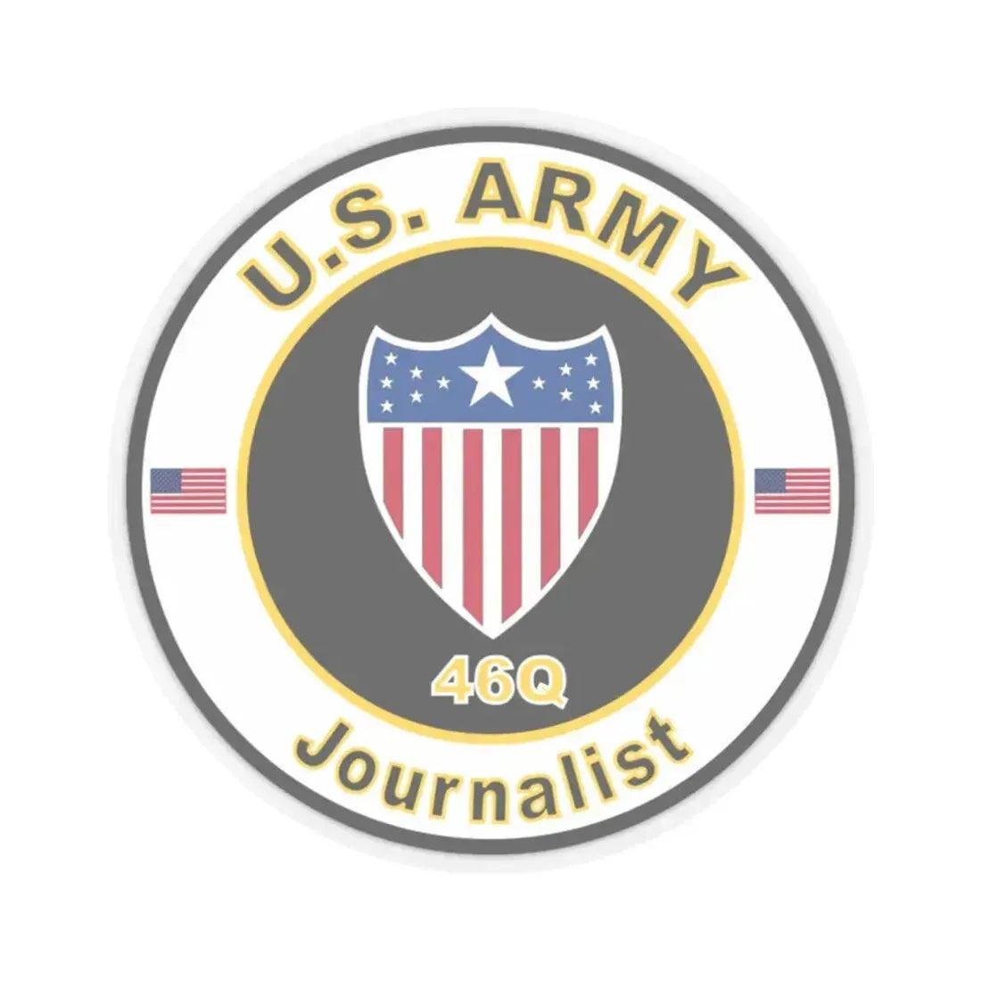 MOS 46Q Journalist (U.S. Army) STICKER Vinyl Kiss-Cut Decal 2 Inch Transparent - The Sticker Space
