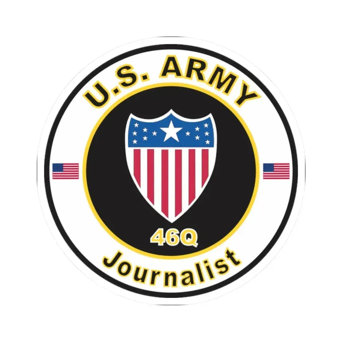 MOS 46Q Journalist (U.S. Army) STICKER Vinyl Kiss-Cut Decal 2 Inch White - The Sticker Space