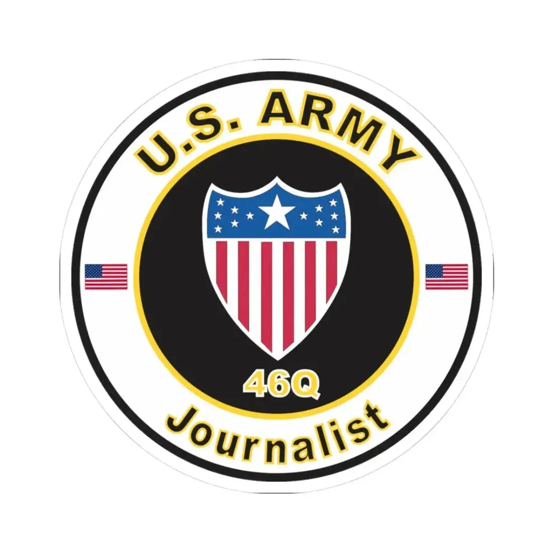 MOS 46Q Journalist (U.S. Army) STICKER Vinyl Kiss-Cut Decal 3 Inch White - The Sticker Space