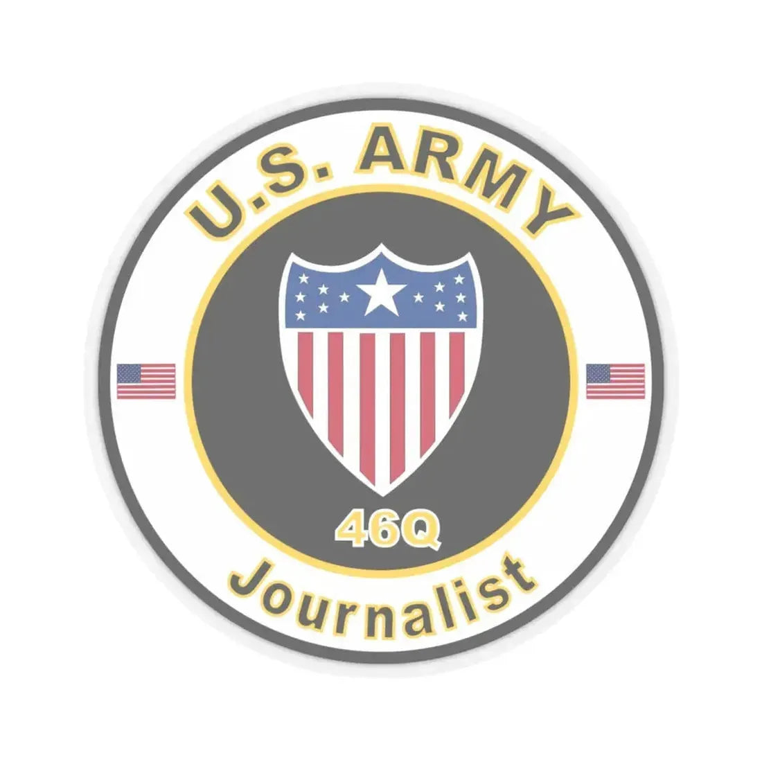 MOS 46Q Journalist (U.S. Army) STICKER Vinyl Kiss-Cut Decal 4 Inch Transparent - The Sticker Space
