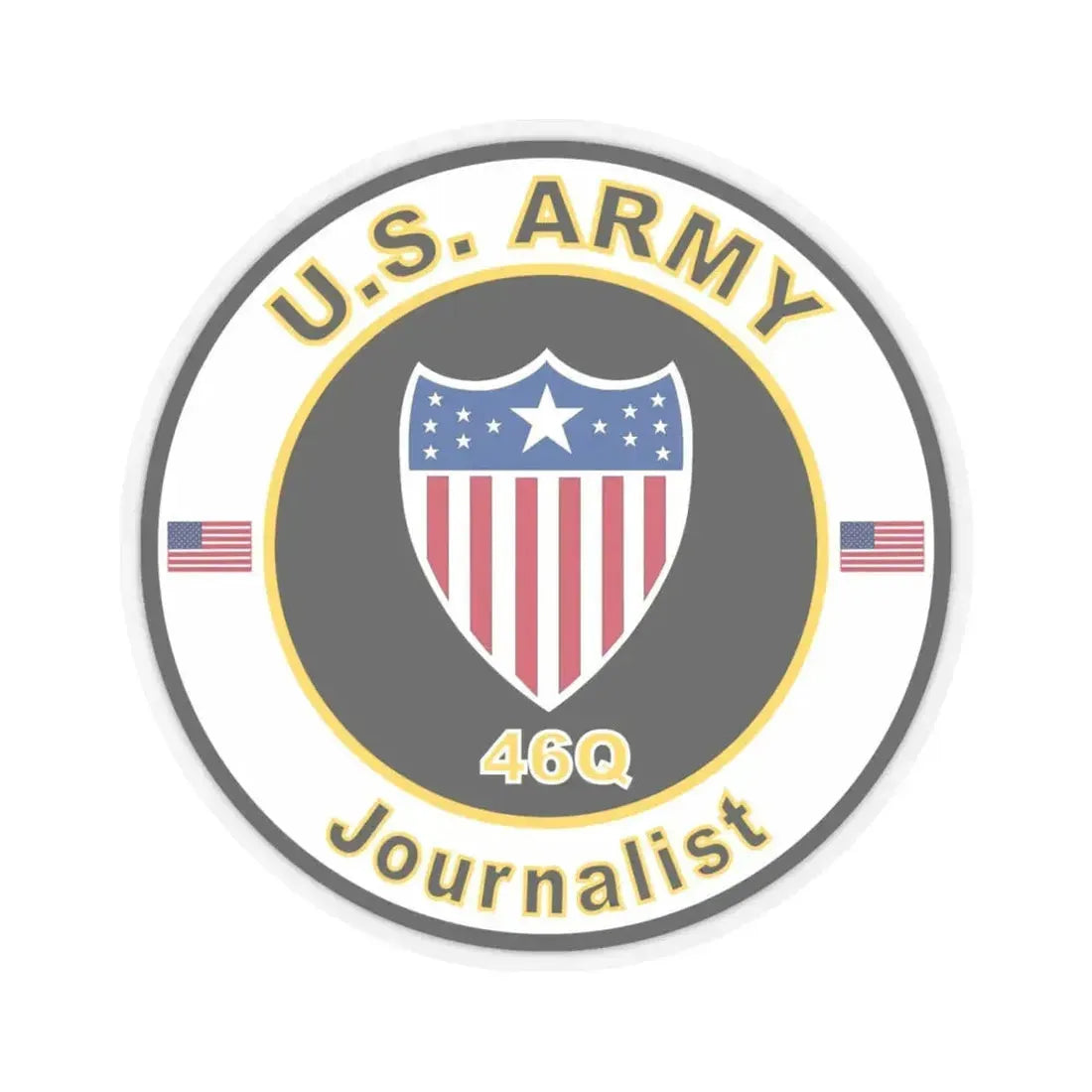 MOS 46Q Journalist (U.S. Army) STICKER Vinyl Kiss-Cut Decal 6 Inch Transparent - The Sticker Space