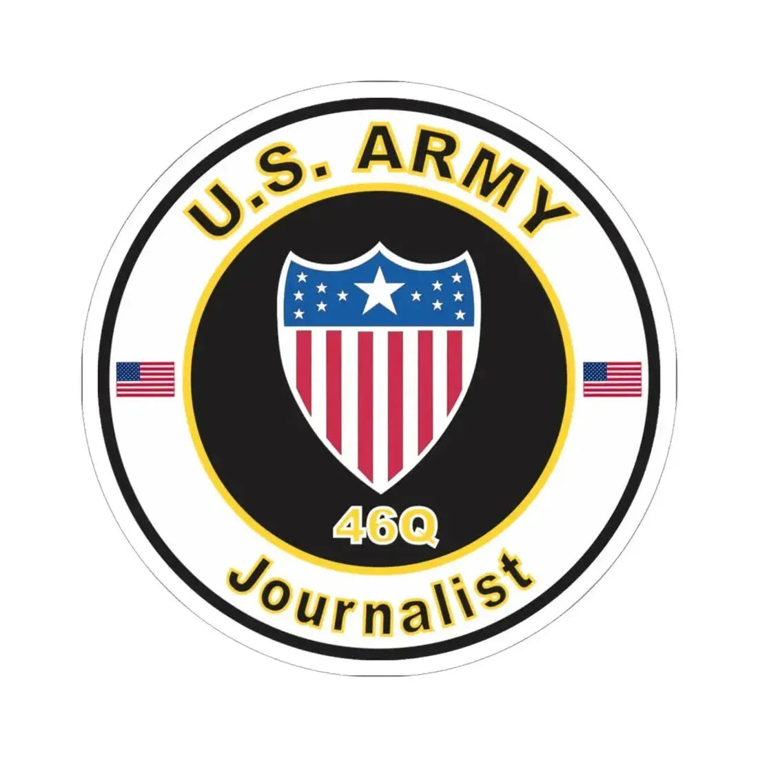 MOS 46Q Journalist (U.S. Army) STICKER Vinyl Kiss-Cut Decal 6 Inch White - The Sticker Space
