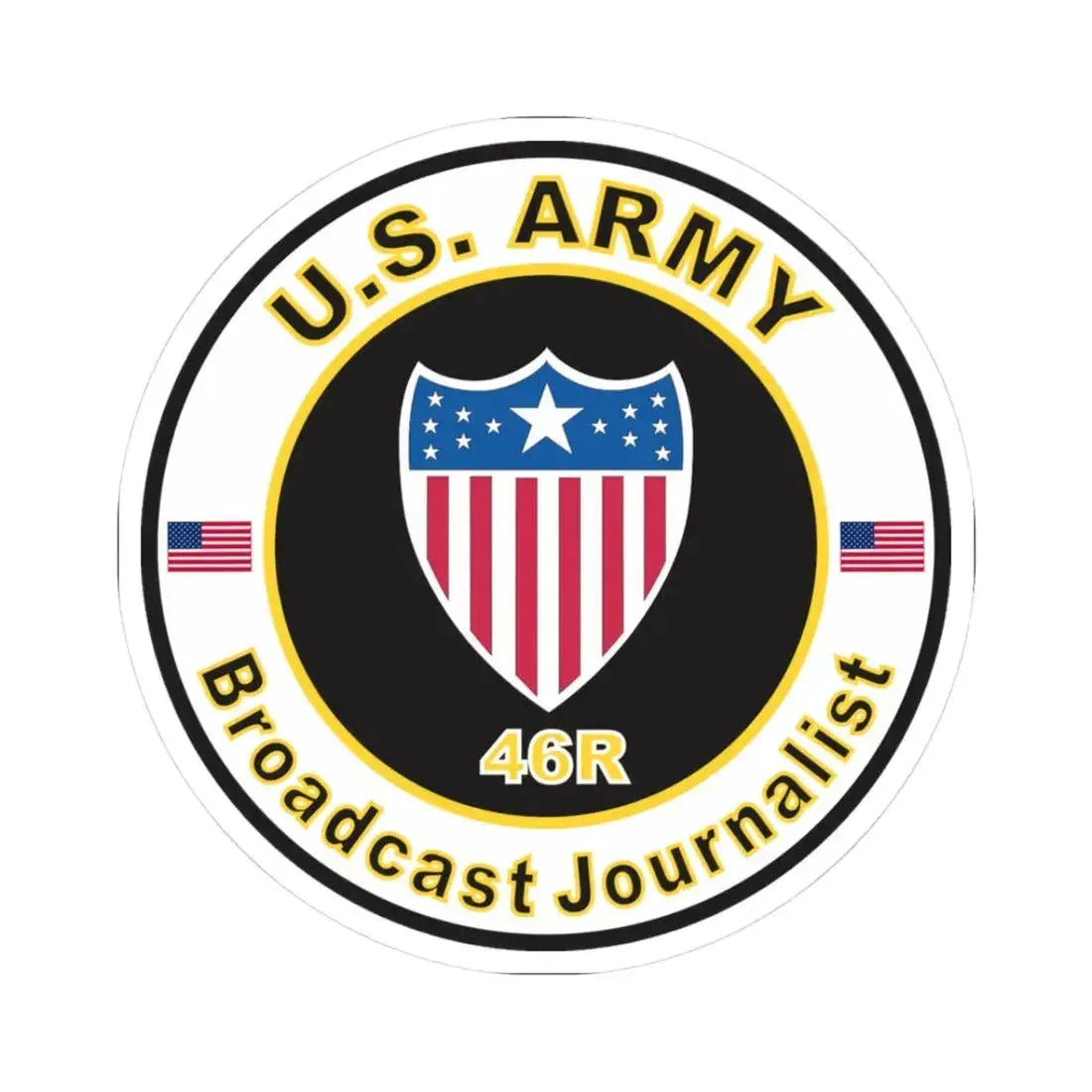 MOS 46R Broadcasting Journalist (U.S. Army) STICKER Vinyl Kiss-Cut Decal 3 Inch White - The Sticker Space