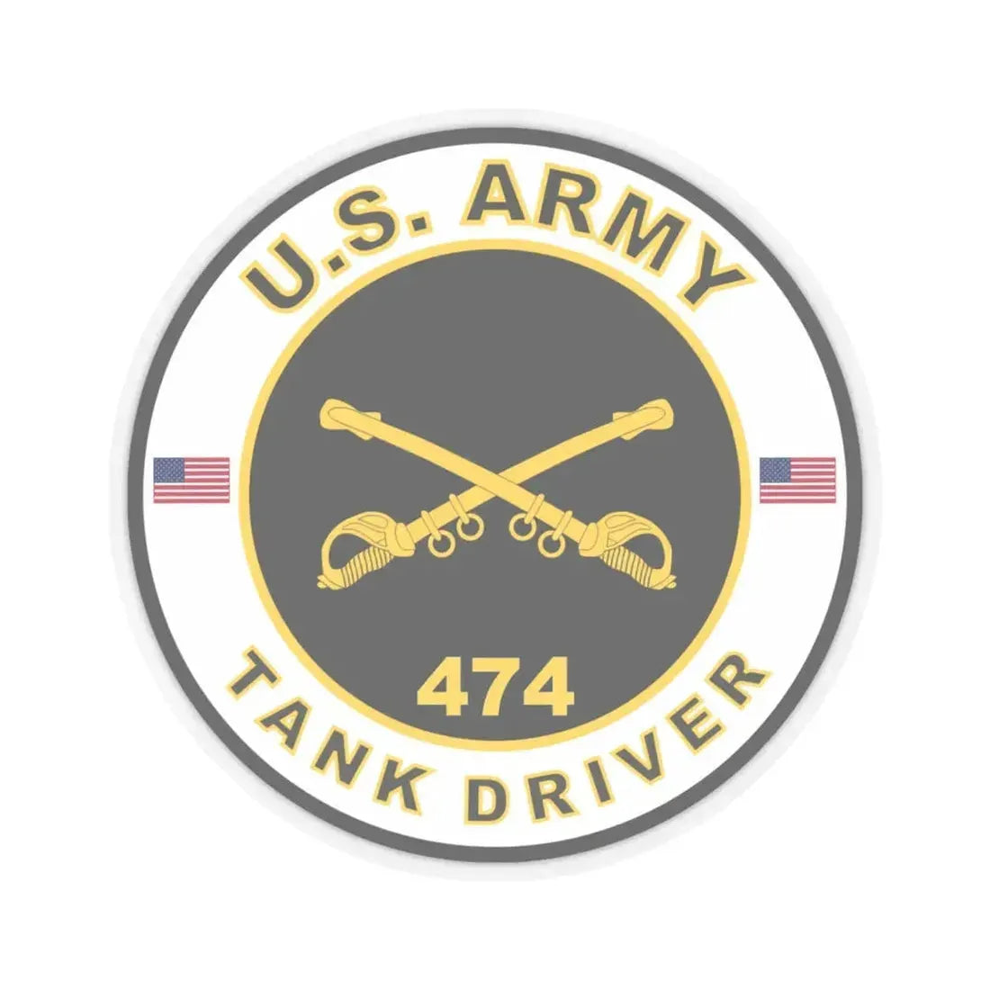 MOS 474 Tank Driver (U.S. Army) STICKER Vinyl Kiss-Cut Decal 6 Inch Transparent - The Sticker Space